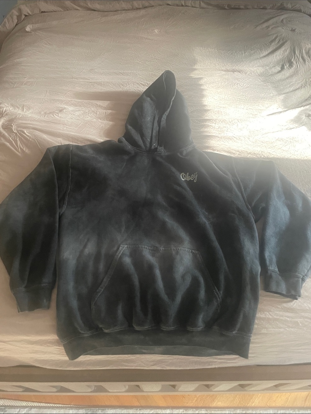 Obey Black Washed Tie-Dye Pullover Hoodie